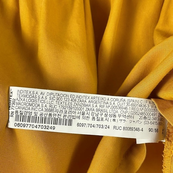 Zara 18-24 Months Boho Flutter Sleeve Dress Mustard Yellow Retro Cottagecore - Picture 7 of 8